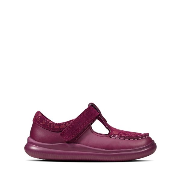 Clarks Girls Cloud Rosa Toddler Casual Shoes Berry Leather | USA-3061974